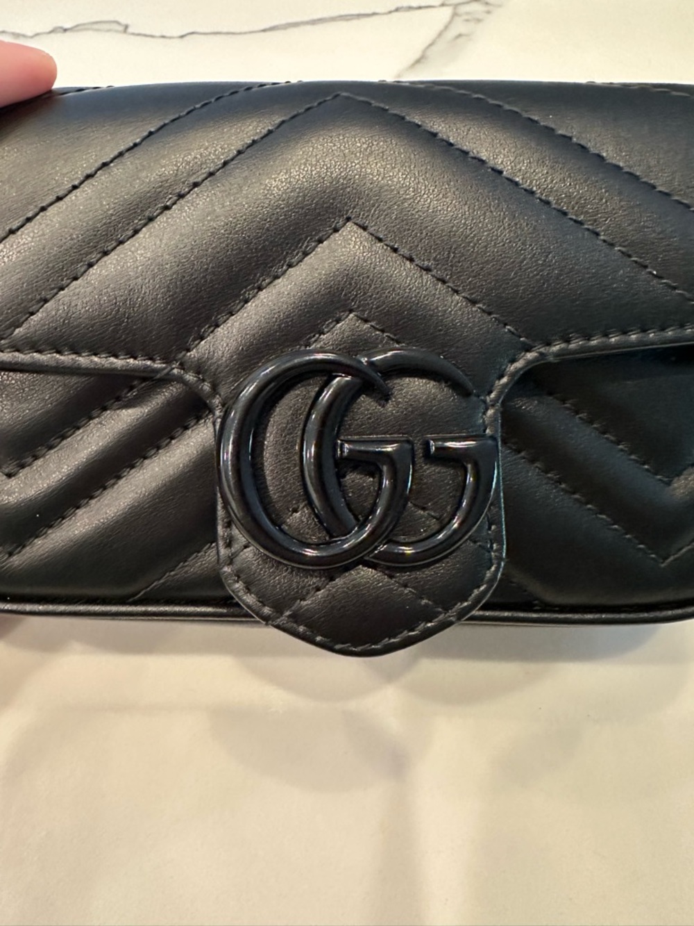 Gucci Black GG Marmont Mini Chain Bag - Picture 11 of 16